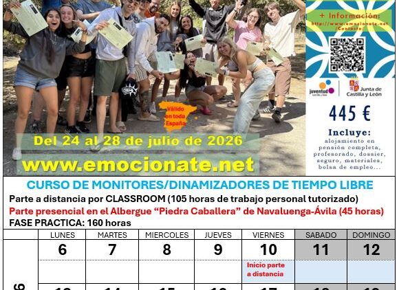 CURSO DE MONITORES/DINAMIZADORES DE TIEMPO LIBRE EN NAVALUENGA (AVILA)