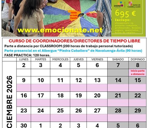 CURSO DE DIRECTORES / COORDINADORES DE TIEMPO LIBRE EN NAVALUENGA (AVILA)